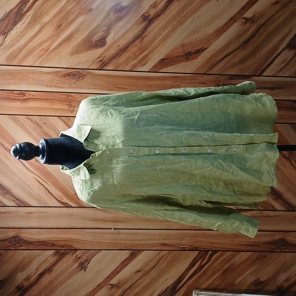 J. Jill Love 100% Linen Button-down Long Sleeve Shirt Women's Size L Petite - Picture 2 of 12